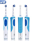 Oral B Electric Toothbrush 2D Rotary Vibration Clean Charging Tooth Brush Cross Action Bristle Oral Care 4 Gift Brush Heads Free