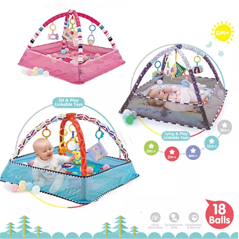 Baby Fitness Frame Crawling Game Blanket: Multifunctional Educational Mat with Fence, Infant Rug for Enlightenment Toys