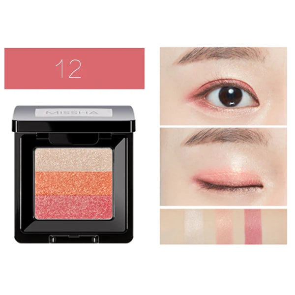 MISSHA Triple Shadow 12 Color Matte Shimmer Eyeshadow Palette Highlighter Eyeshadow