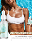 Natural Tanning Oil Long Lasting No Trace Without UV Damage Self Tanning Drops Sun Cream Lotion  30ml