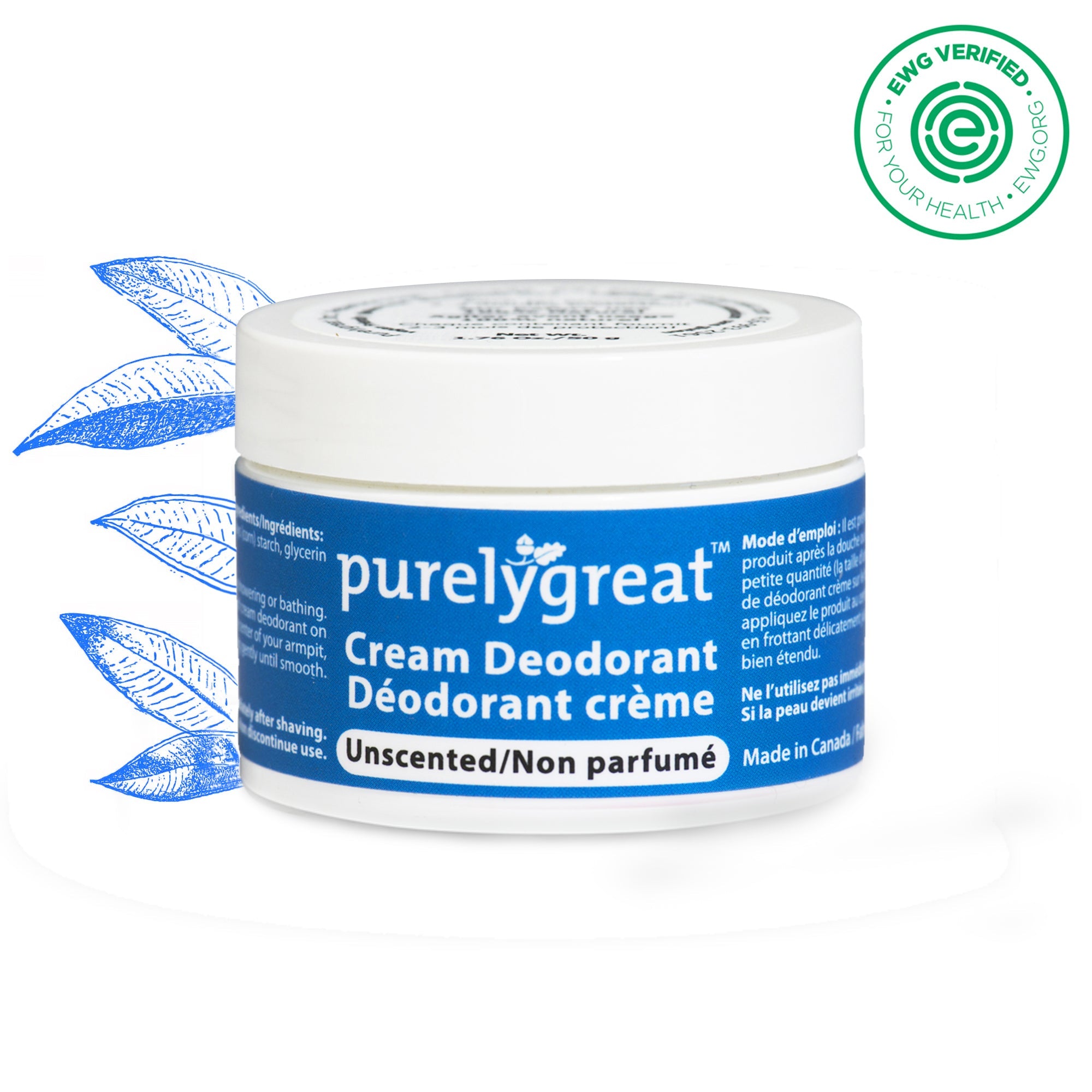 Unscented Cream Deodorant - Aluminum Free