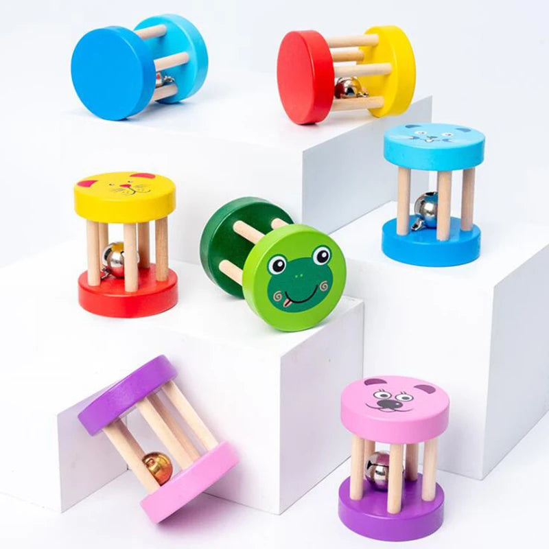 Montessori Wooden Rattles for Baby Crib: Educational Musical Toys, Children's Games for Babies 0-12 Months