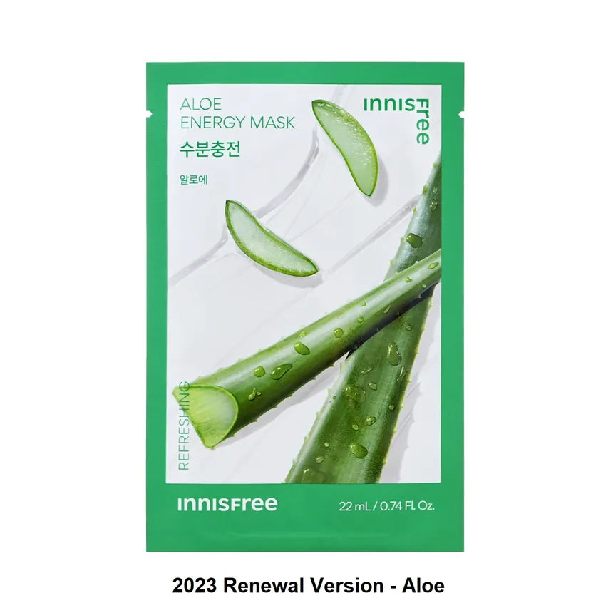 Innisfree Energy Mask – Choose Any 1 of 9 Vegan Sheet Mask Variants, Hydrating & Revitalizing