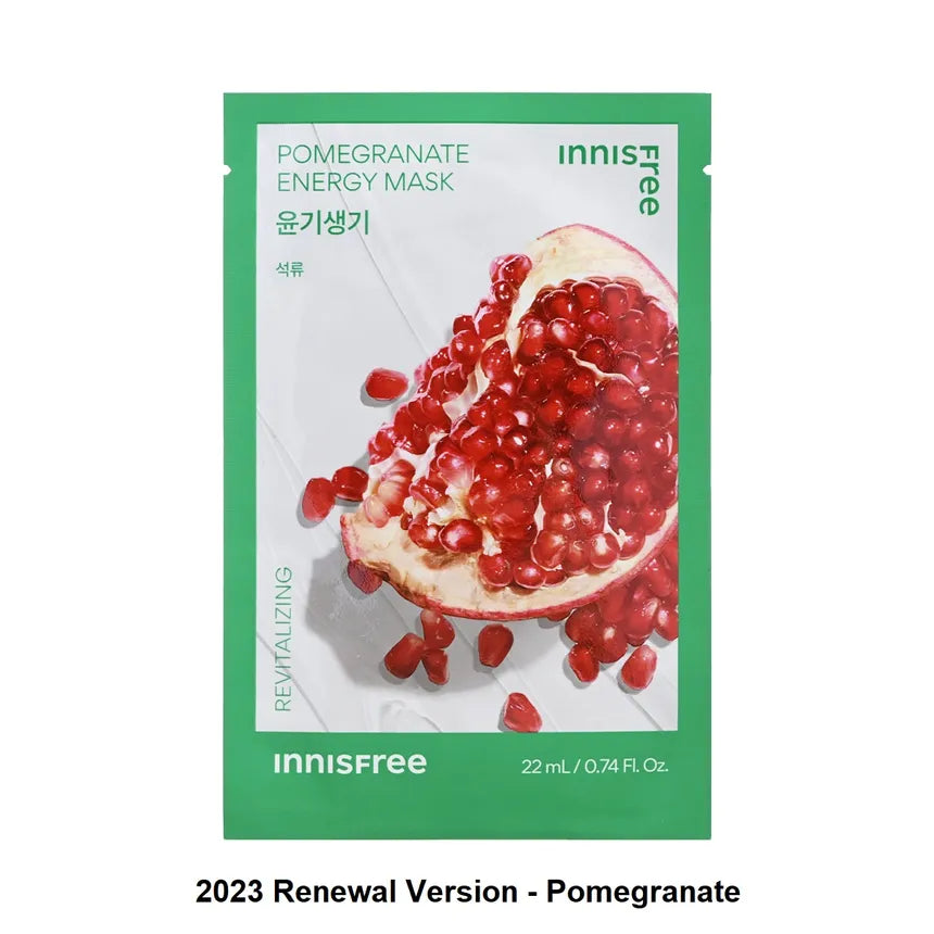 Innisfree Energy Mask – Choose Any 1 of 9 Vegan Sheet Mask Variants, Hydrating & Revitalizing