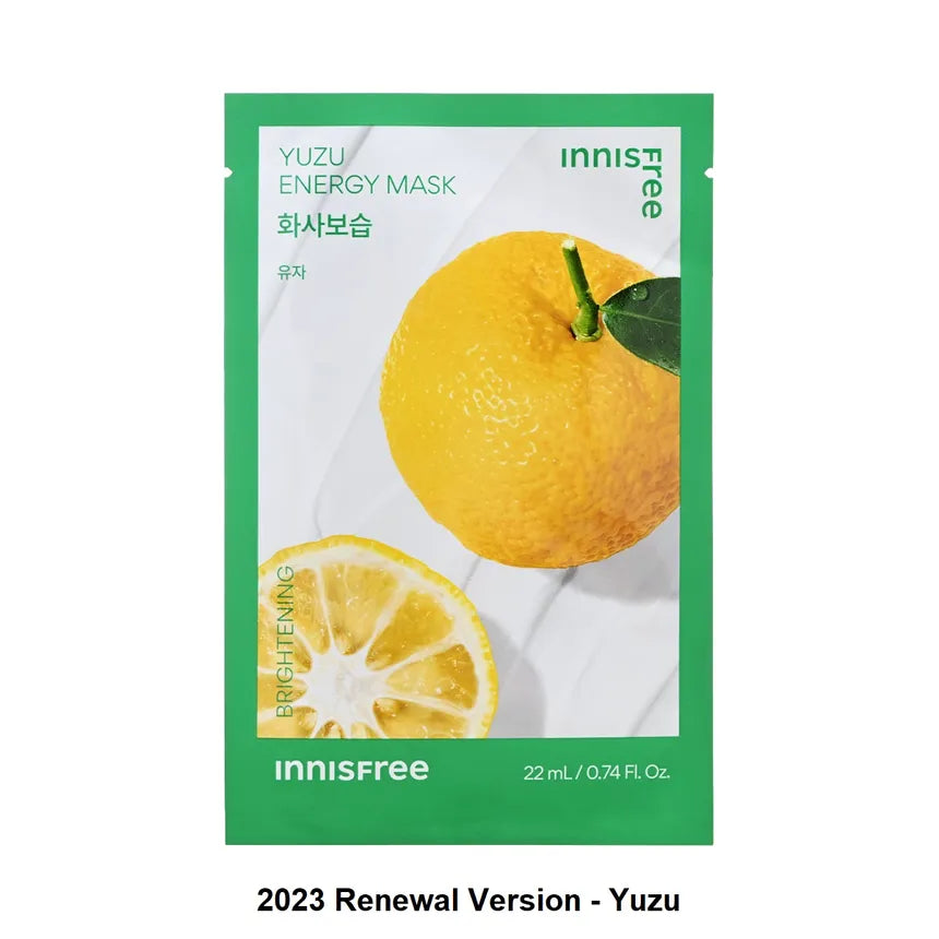 Innisfree Energy Mask – Choose Any 1 of 9 Vegan Sheet Mask Variants, Hydrating & Revitalizing