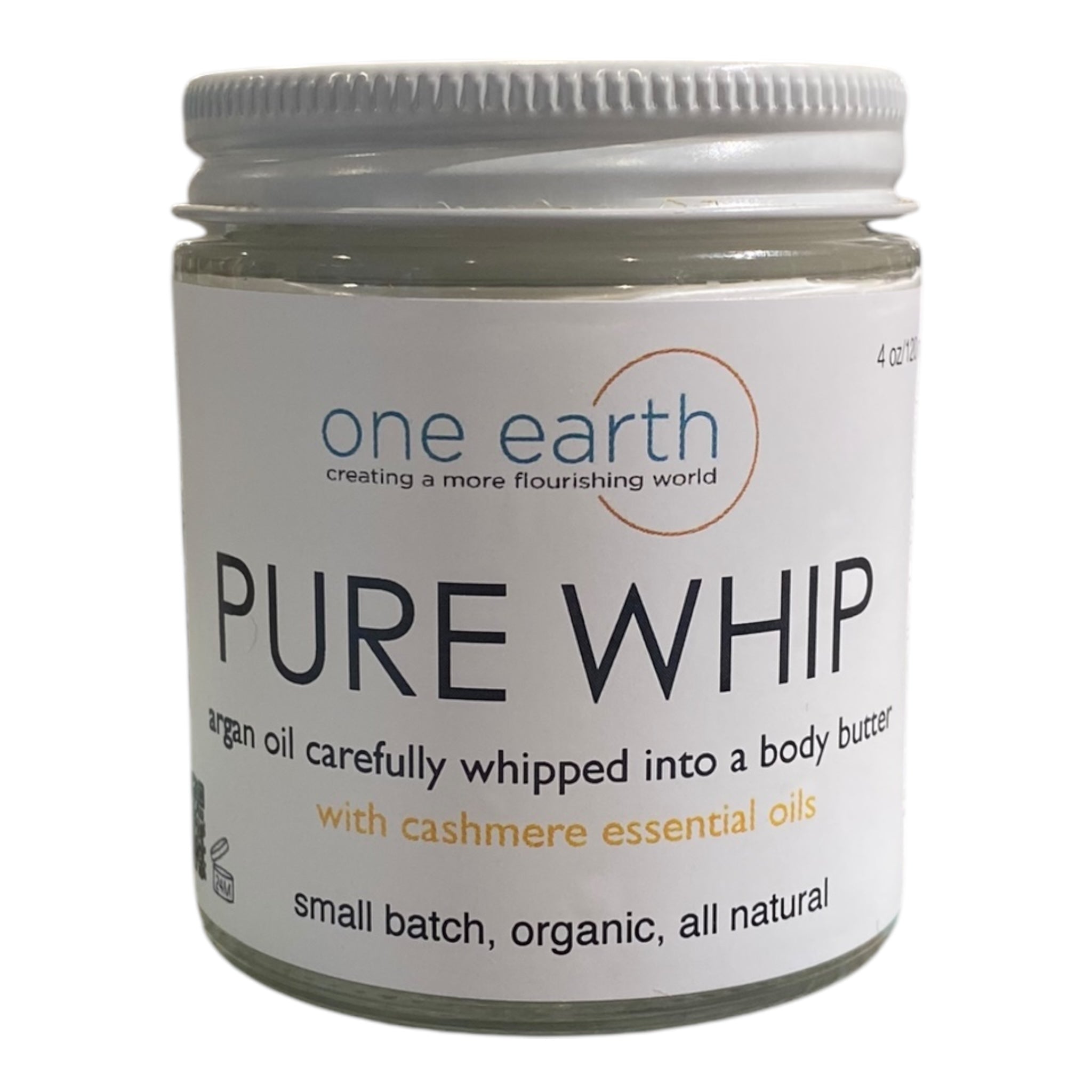 Pure Whip Body Butter – Cashmere | 120ml, Argan & Peach Kernel Oils, Hydrating, Healing, Soothes Dry Skin, Eczema & Psoriasis, Reusable Glass