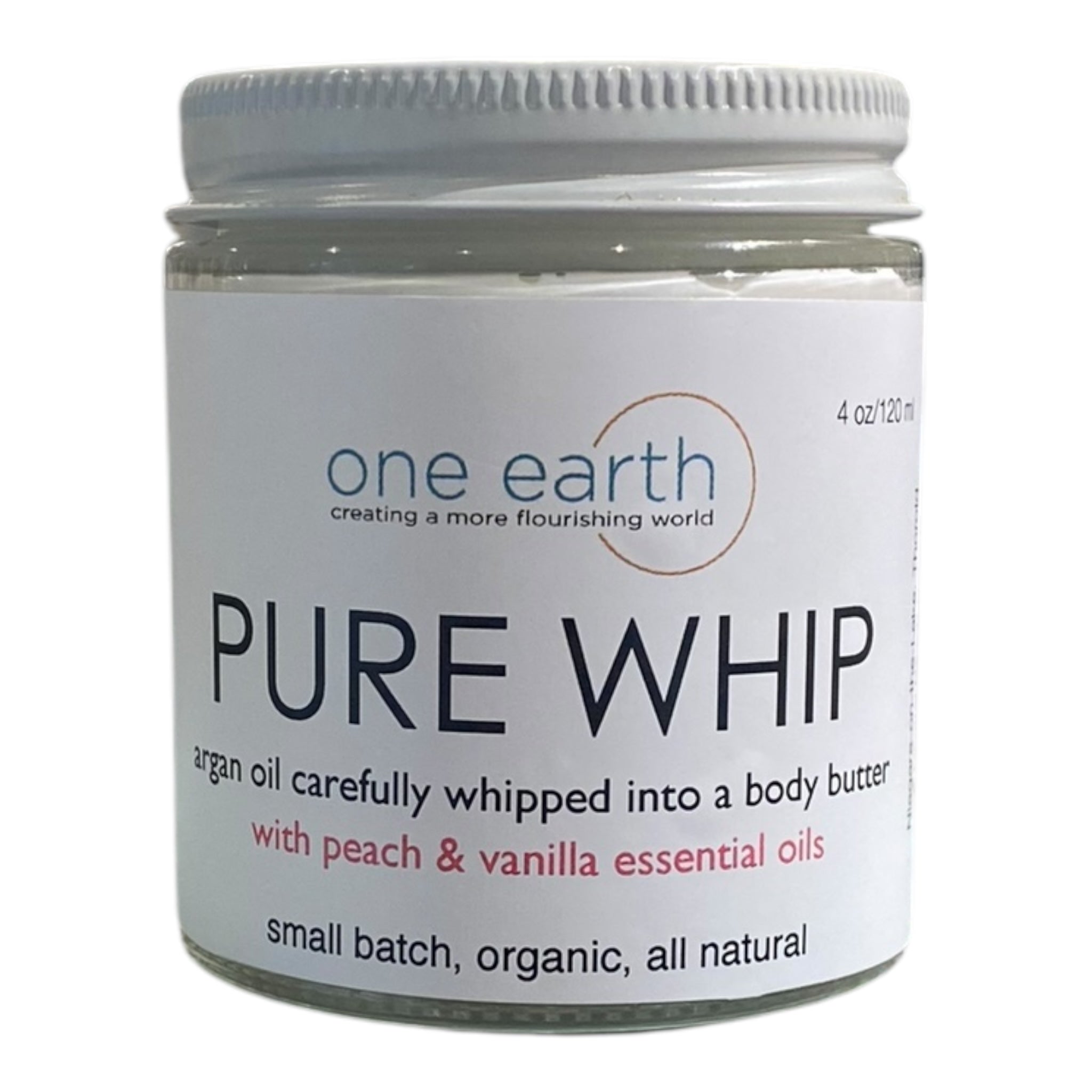 Pure Whip Body Butter – Peach & Vanilla | 120ml, Argan & Peach Kernel Oils, Hydrating, Healing, Soothes Dry Skin, Eczema & Psoriasis