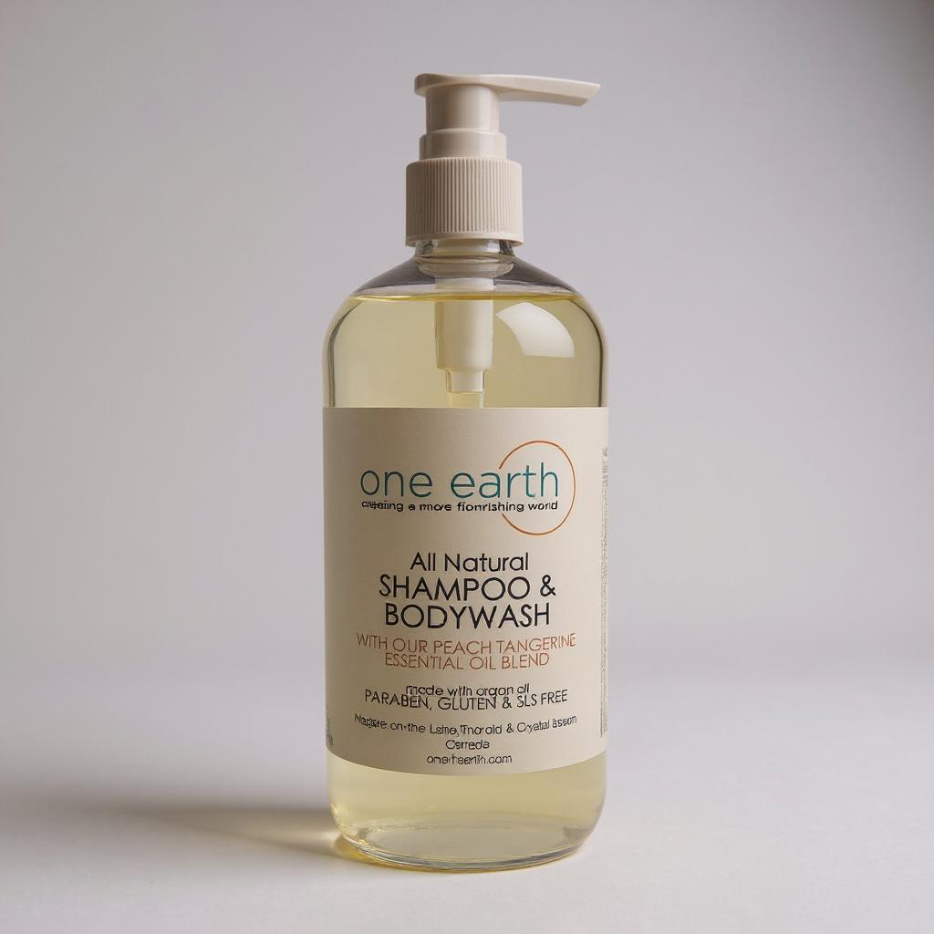 Peach & Tangerine Shampoo & Bodywash – SLS-Free, Paraben-Free, Gentle Hair & Skin Cleanser, 500 ml Pump Bottle