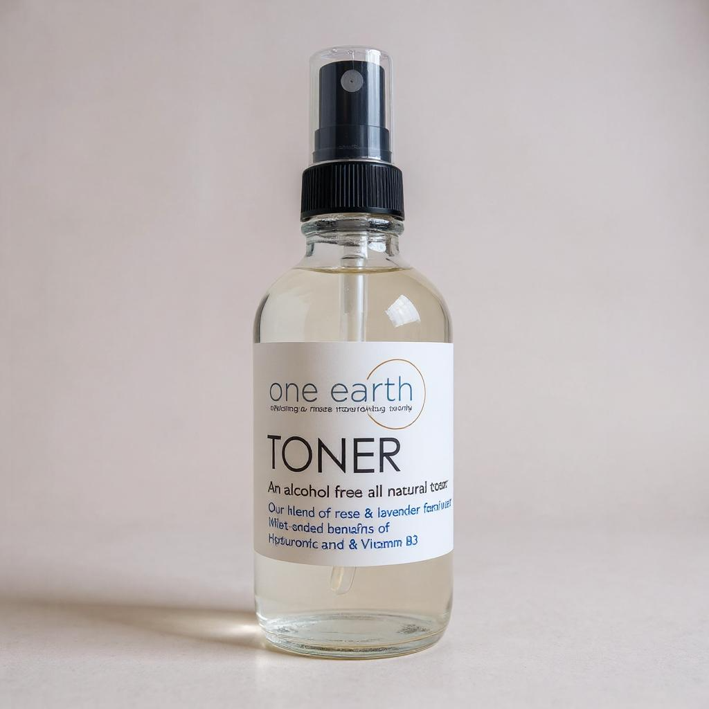 Rose + Lavender Toner – Alcohol-Free, Hydrating & Anti-Aging Facial Toner with Vitamin B3 & Hyaluronic Acid | 120 ml Glass Bottle