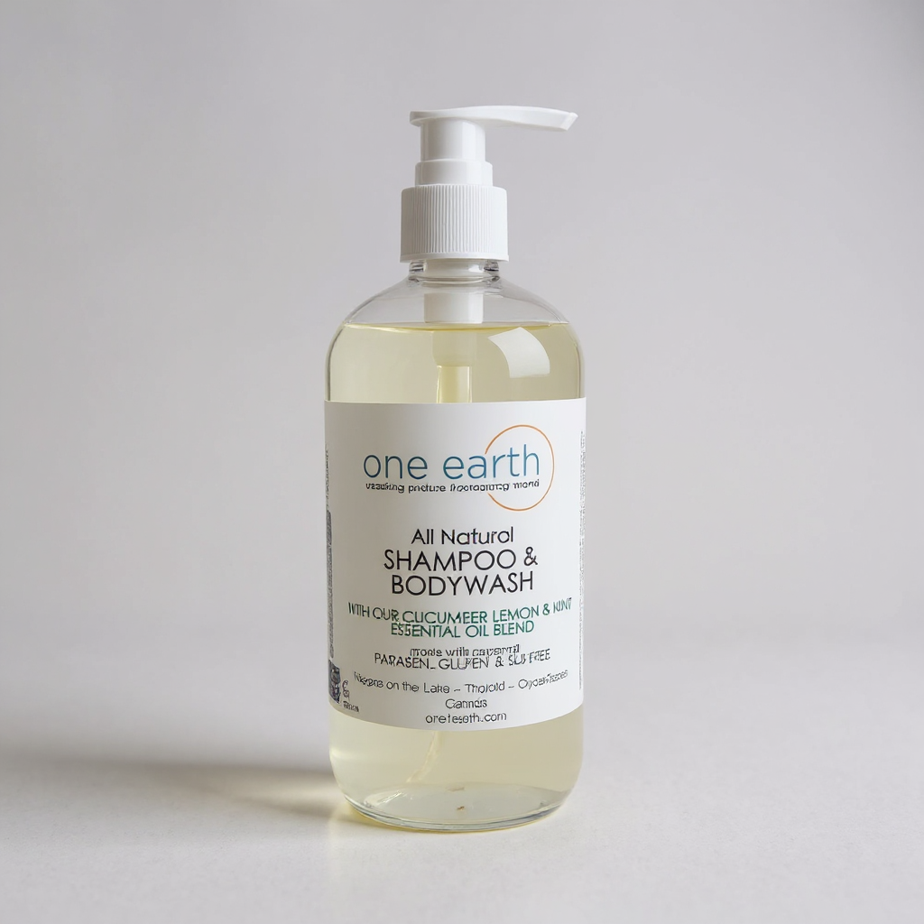 Cucumber, Lemon & Mint Shampoo & Bodywash – SLS-Free, Paraben-Free, Refreshing Hair & Skin Cleanser, 500 ml or 1 L Refill