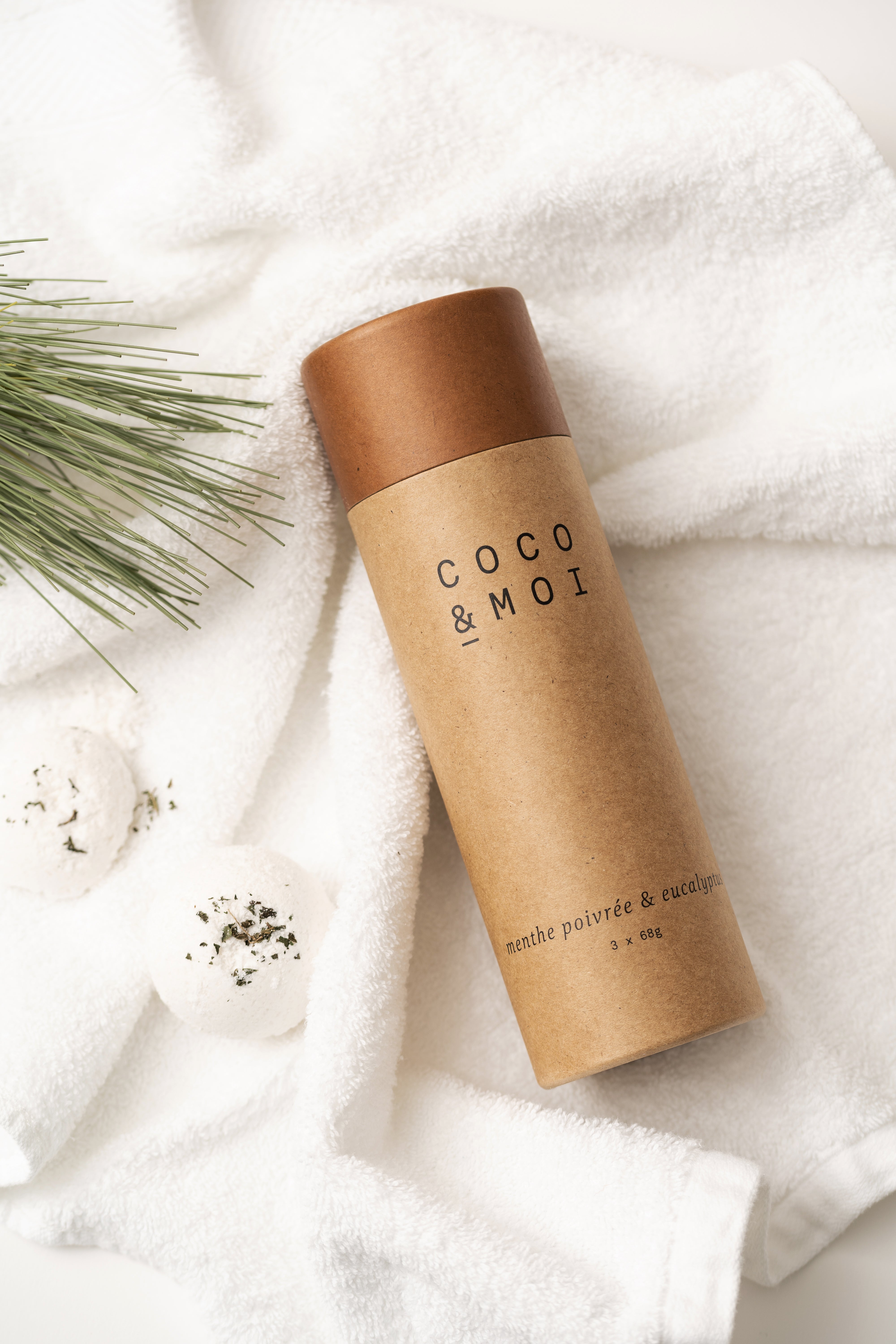 Bombe de Bain Menthe Poivrée & Eucalyptus – Vegan Bath Bomb