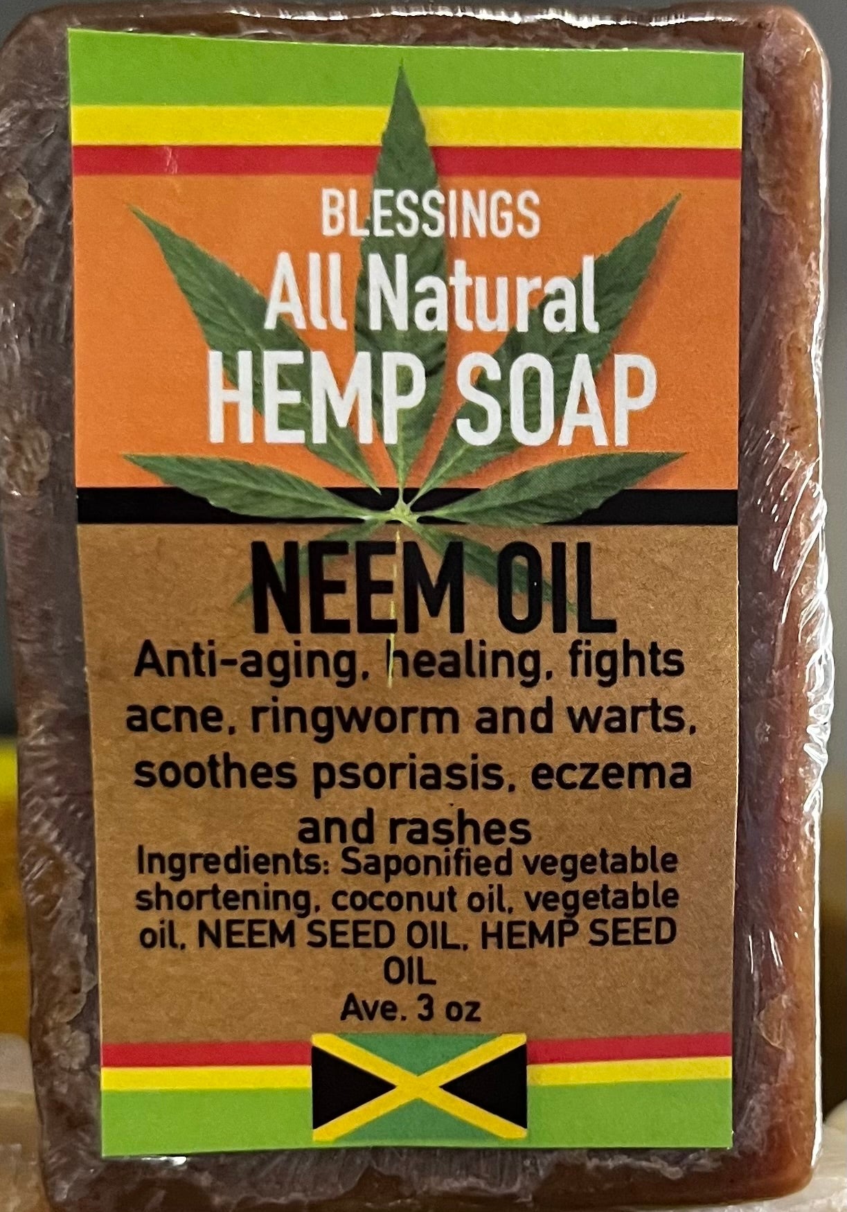 Blessings All-Natural Hemp Neem Seed Oil Face & Body Bar – Anti-Aging, Anti-Acne & Soothing Natural Cleanser
