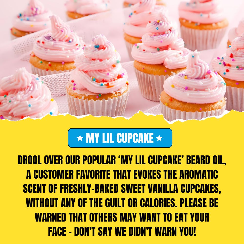 My Lil Cupcake Beard Oil (30ml) – Sweet Vanilla Cupcake | Premium Conditioning Beard Oil