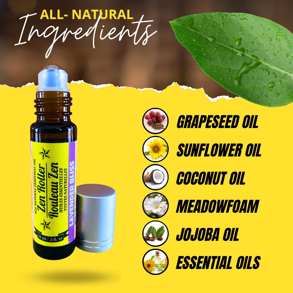 Lavender Bliss Essential Oil Roll-On (10ml) – Soothing Lavender Aromatherapy Blend for Relaxation & Stress Relief