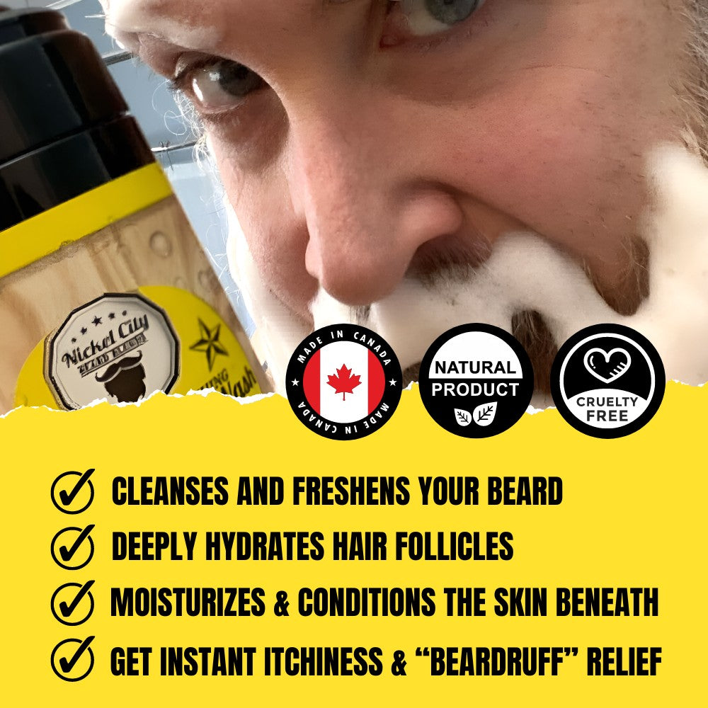 The Sticks Beard Wash (150ml) – Cedarwood & Tropical Citrus Scent | Refreshing Beard Shampoo & Cleanser