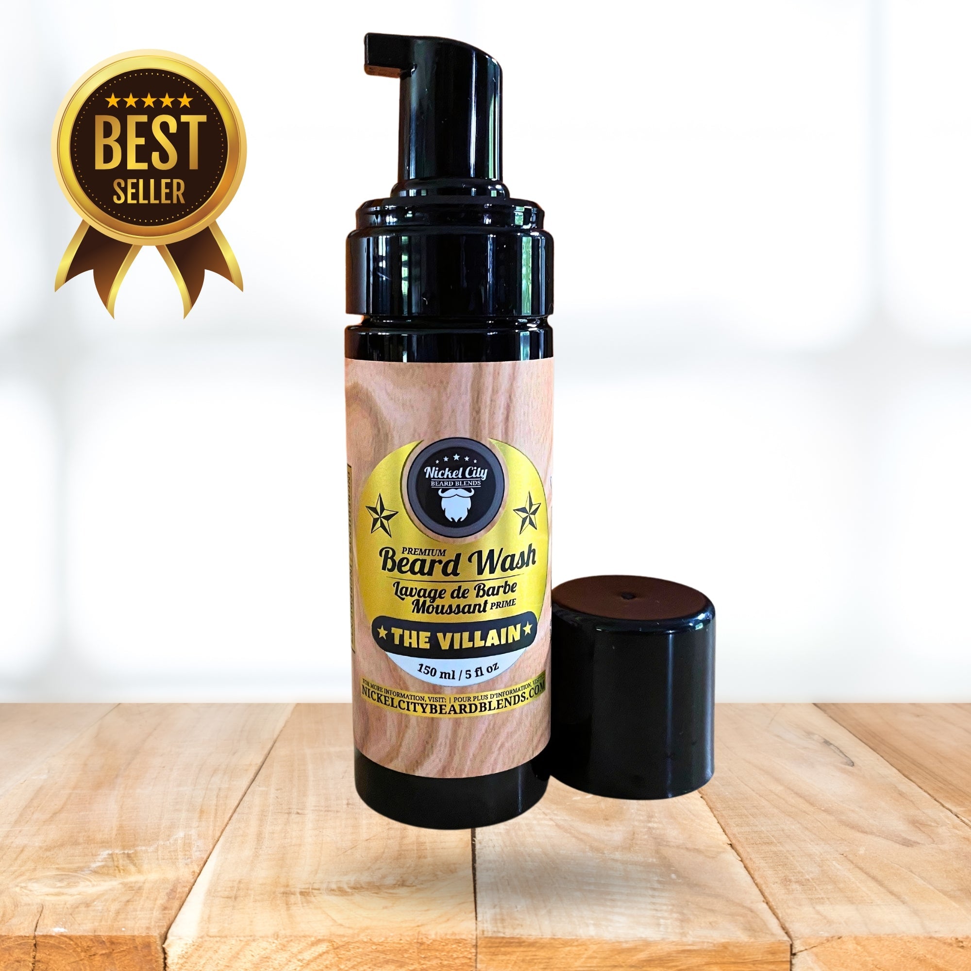 The Villain Beard Wash (150ml) – Spiced Tobacco, Fresh Leather, Cognac & Bourbon with Creamy Vanilla | Refreshing Beard Shampoo & Cleanser