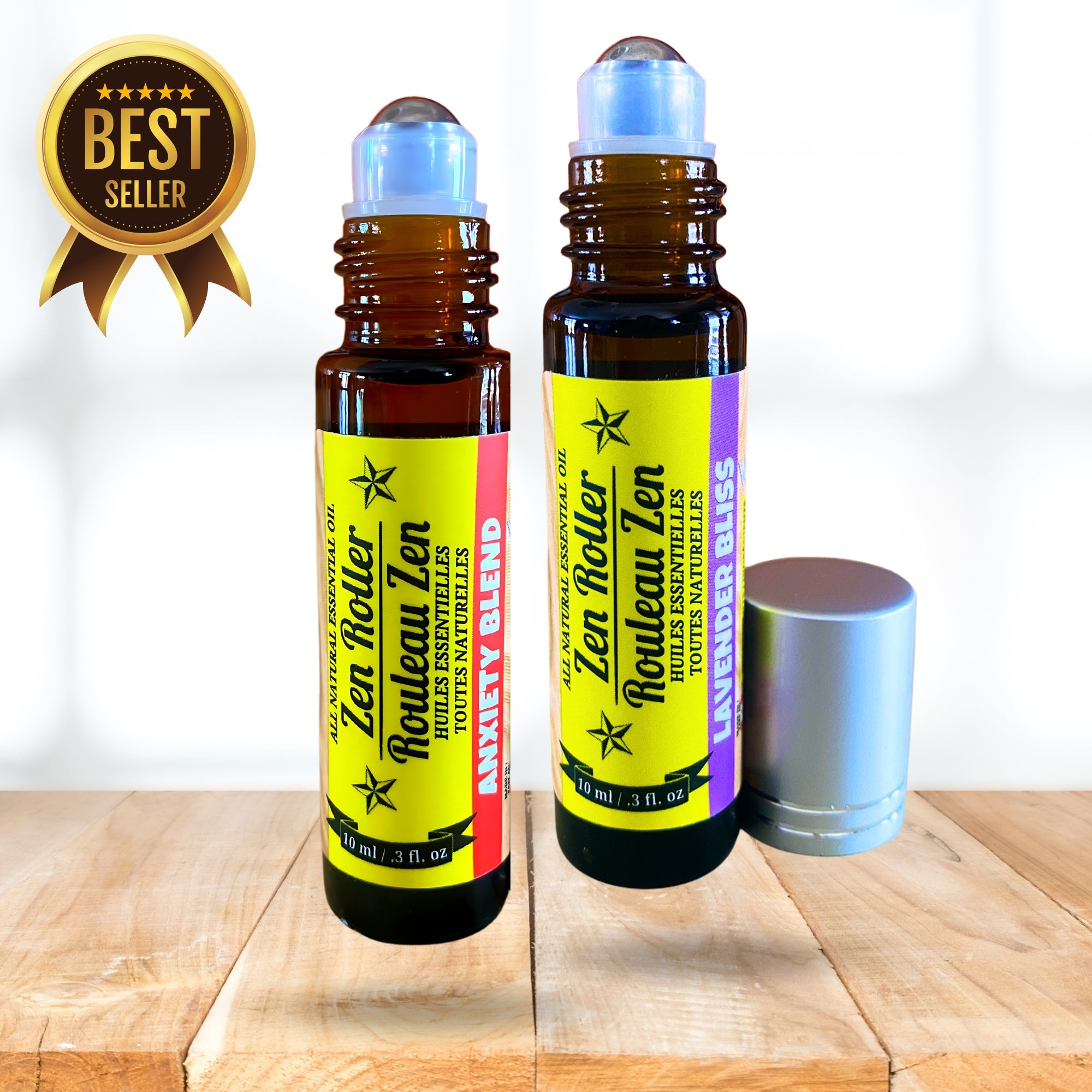"Zen Duo" Essential Oil Roll-On Bundle – Anxiety Blend & Lavender Bliss (2-Pack, 10ml Each)