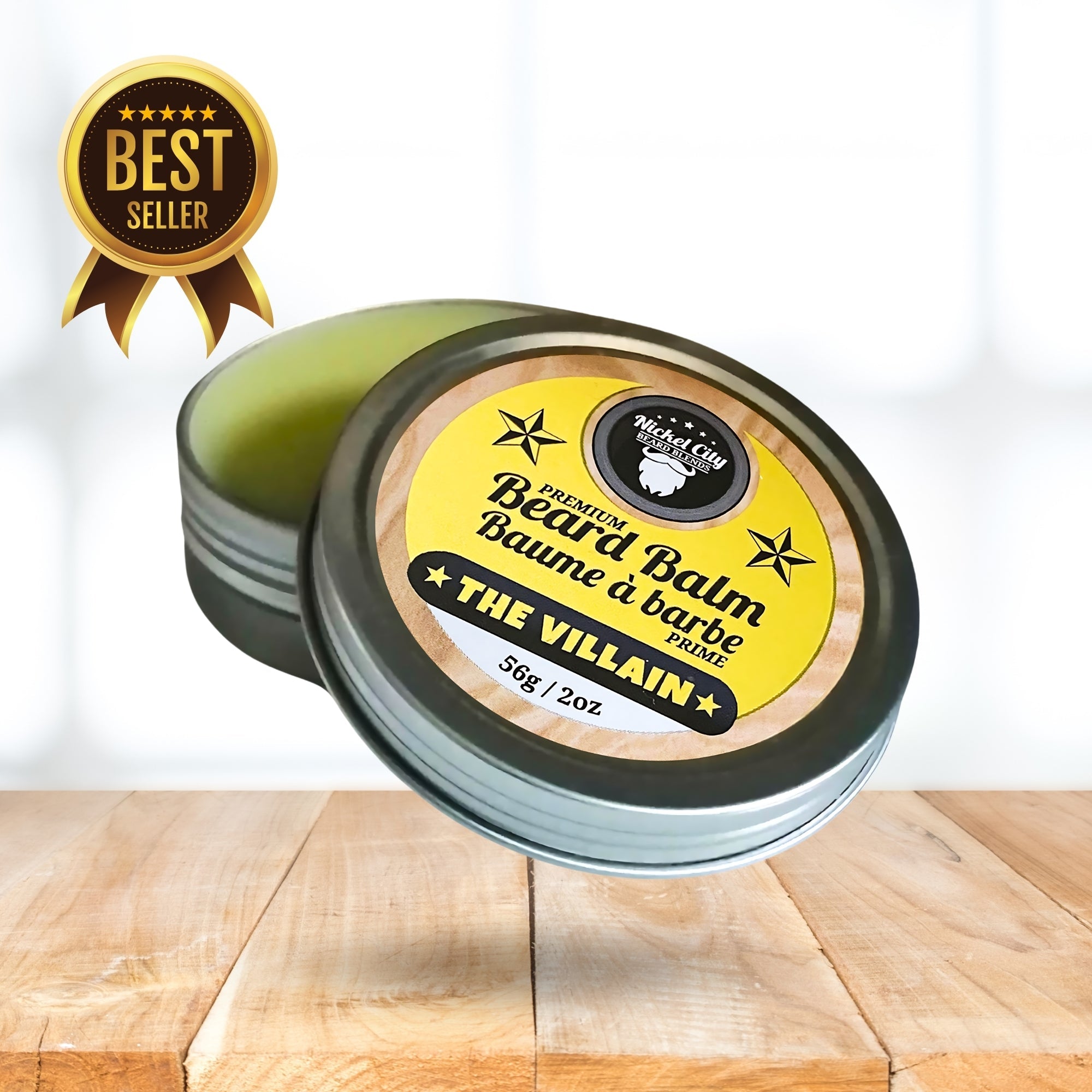 The Villain Beard Balm (56g) – Spiced Tobacco, Fresh Leather, Cognac & Bourbon with Creamy Vanilla | Strong Hold & Conditioning Balm