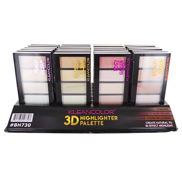 KLEANCOLOR 3D Highlighter Palette Display Set, 24 Pieces - Free Shipping