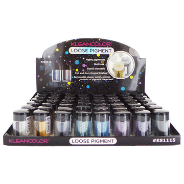 KLEANCOLOR Loose Pigment Eyeshadow ES1115 Display Set, 48 Pieces - Free Shipping