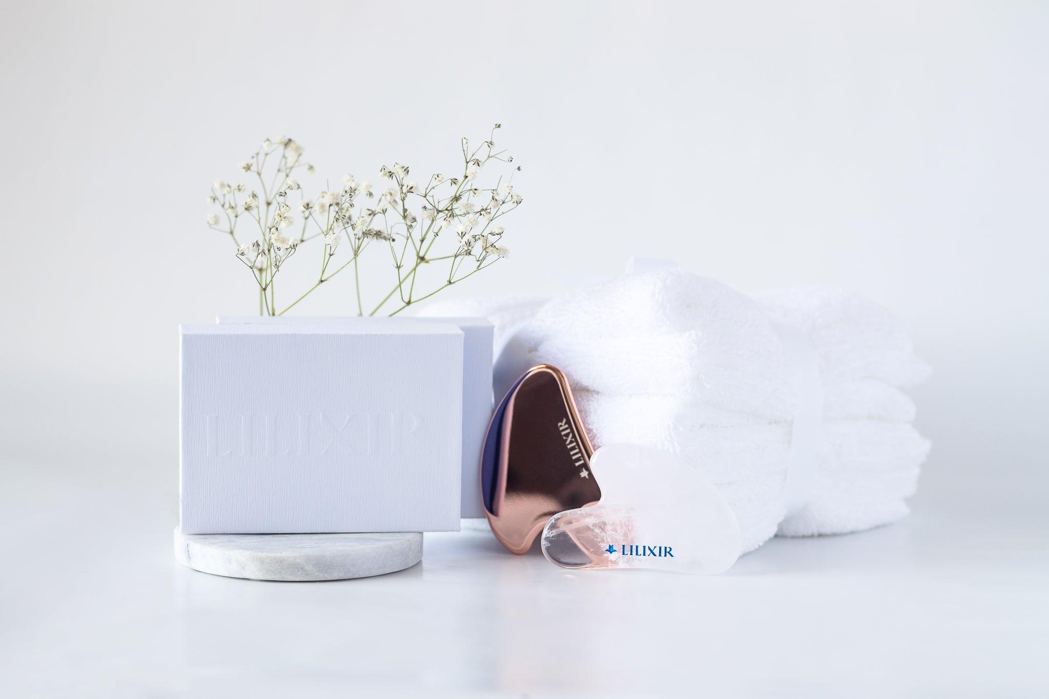 LILIXIR Ageless Gift Set – Morning Routine with Day Serum & Golden Gua Sha