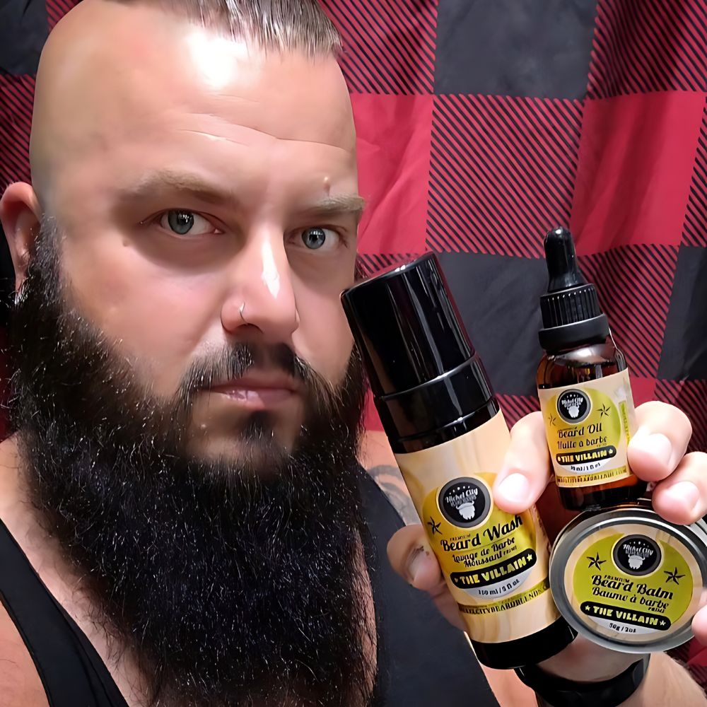 Beard Boss Trinity Bundle – The Villain (3-Piece Beard Care Set) | Spiced Tobacco, Fresh Leather, Bold Cognac & Bourbon with Creamy Vanilla Undertone