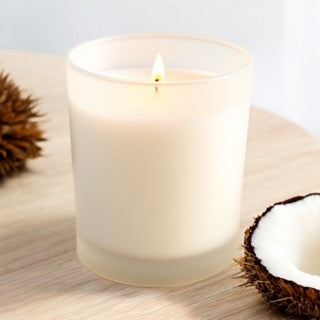 Mahogany + Coconut Soy Wax Candle – Tropical, Warm Musk Scent, 10 oz