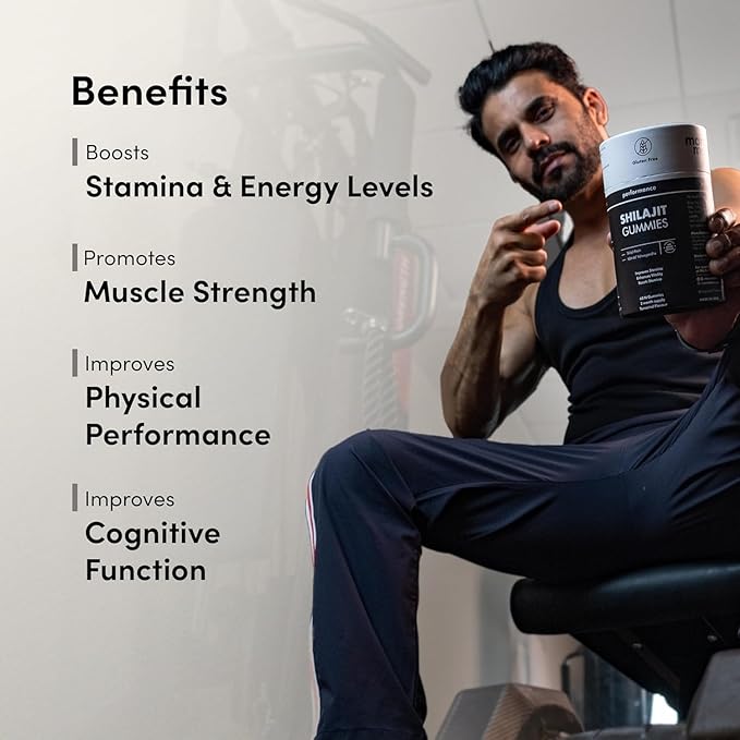 Man Matters Pure Himalayan Shilajit Advanced GummiesWith Ashwagandha KSM66 & Black Pepper |Boosts Strength 60 Pack