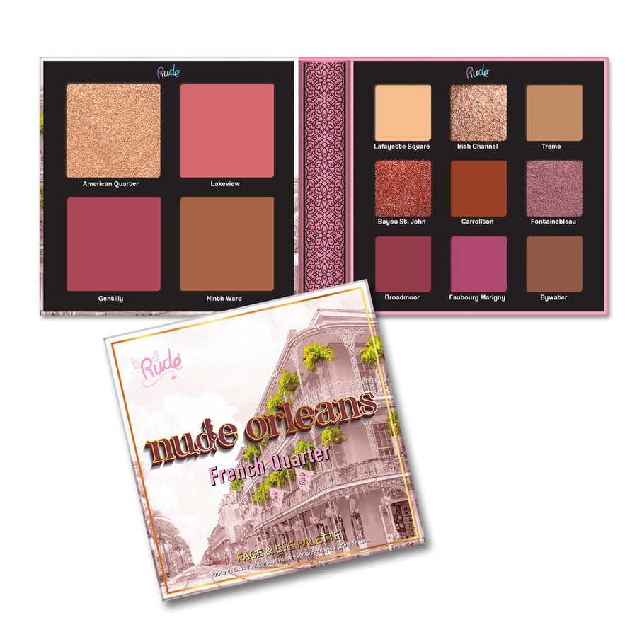 RUDE Nude Orleans Face & Eye Palette - Free Shipping