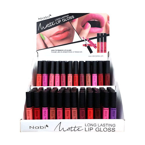 Nabi Cosmetics Matte Lip Gloss Display Set 144 pieces - Free Shipping