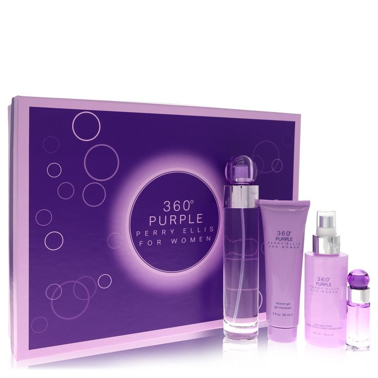 Perry Ellis 360 Purple Perfume By Perry Ellis Gift Set- Free Shipping