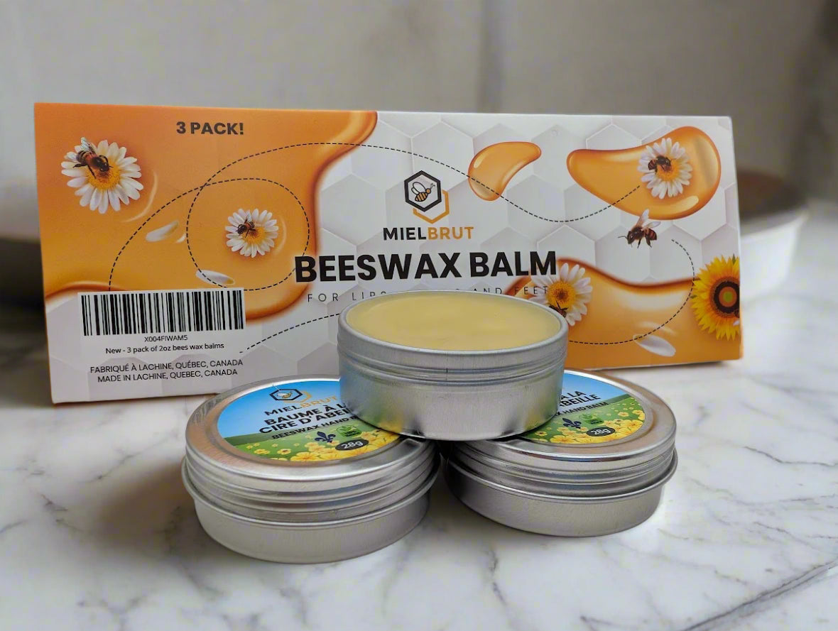 3 Pack Beeswax Balms – Nourishing Lip & Skin Care, 1 oz Each