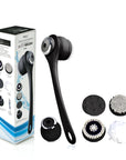 Detachable Long Handle Power Head with 4 Attachment Heads - Rechargeable & Includes Charging Dock