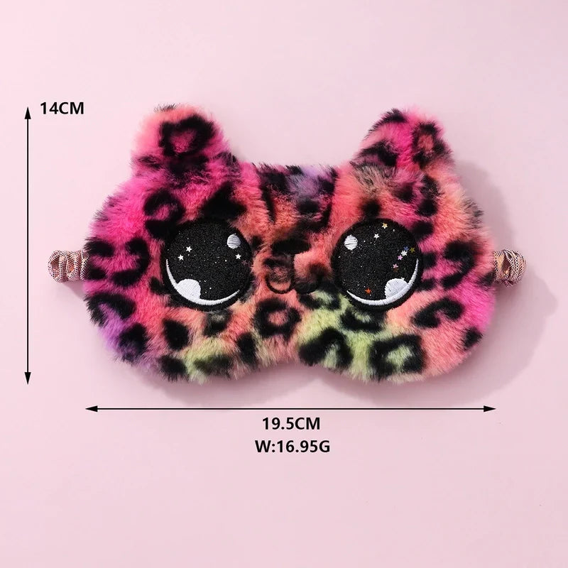 Fluffy Plush Sleeping Eye Cover – Soft Cute Animal Blindfold Mask, Lightweight & Breathable Sleep Mask