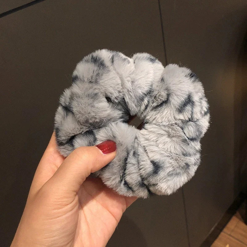 Super Posh Plush Leopard Print Scrunchies