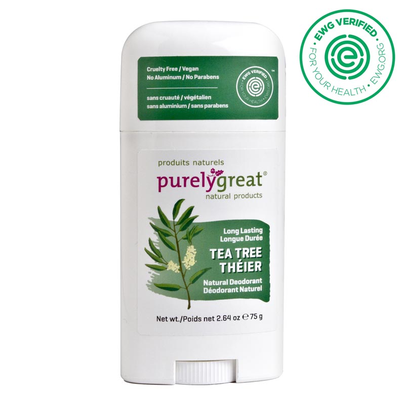 Tea Tree Stick Natural Deodorant – Aluminum-Free, Vegan, Long-Lasting Odor Protection, EWG Verified