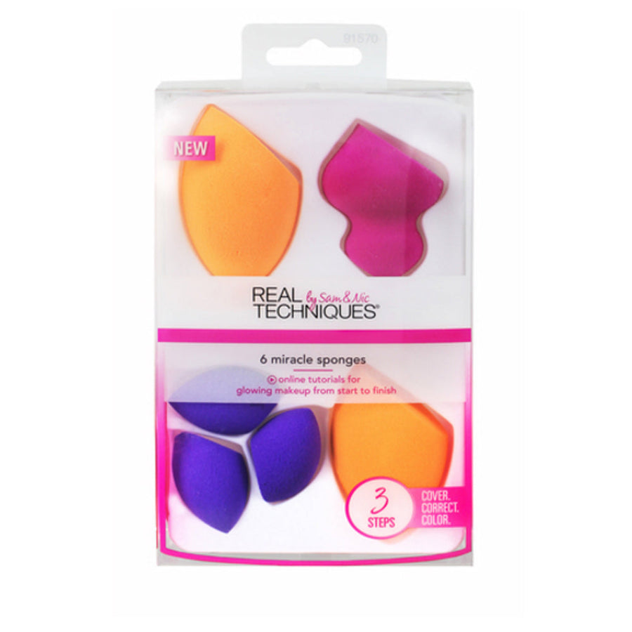 Real Techniques 6 Miracle Complexion Sponges - Free Shipping