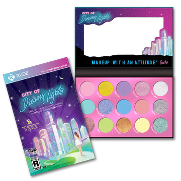 RUDE City of Dreamy Lights - 15 Dreamy Pastel Pigment & Eyeshadow Palette - Free Shipping