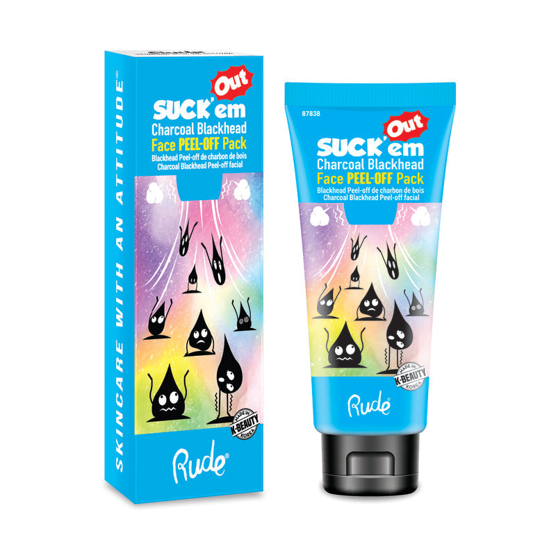 RUDE Suck'em Out Charcoal Blackhead Face Peel-off Pack - Free Shipping