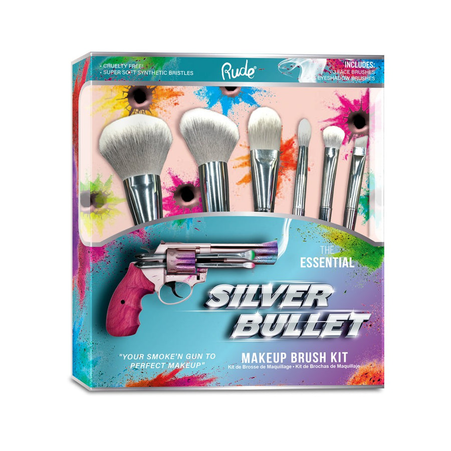 RUDE Silver Bullet Makeup Brush Kit - Free Shipping