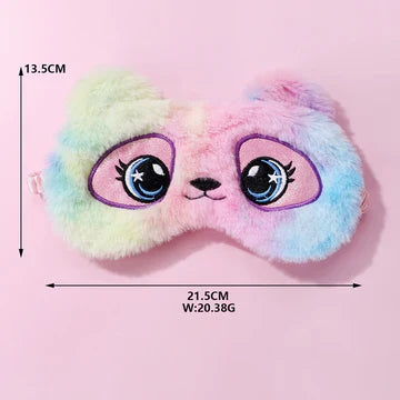 Fluffy Plush Sleeping Eye Cover – Soft Cute Animal Blindfold Mask, Lightweight & Breathable Sleep Mask