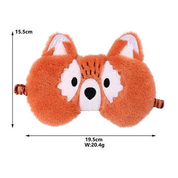Fluffy Plush Sleeping Eye Cover – Soft Cute Animal Blindfold Mask, Lightweight & Breathable Sleep Mask