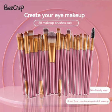 20 PCS Makeup Brush Set Eye Shadow Brush Set Foundation Brush Beauty Tools Super Soft Man-made Fibers Full Set