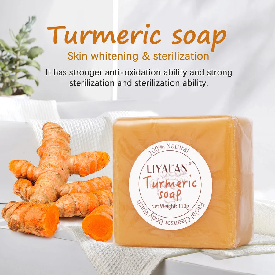 Skin Help Zone Turmeric Face Soap Acne Treatment Lighten Dark Spots Black Skin  Handmade 110g