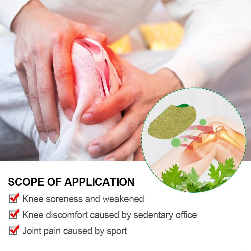 20pcs=1bag Wormwood Knee Analgesic Plaster Arthritis Muscle Ligament Strain Synovitis Herbal Patch Knee Pain Relief Sticker A178