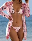 Three-Piece Swimwear Women Cover Ups Bikini Set Bathing Suit Biquini