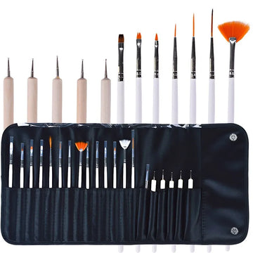 Set Nail Brush for Manicure Professional Gel Brush for Nail Art 20Pcs