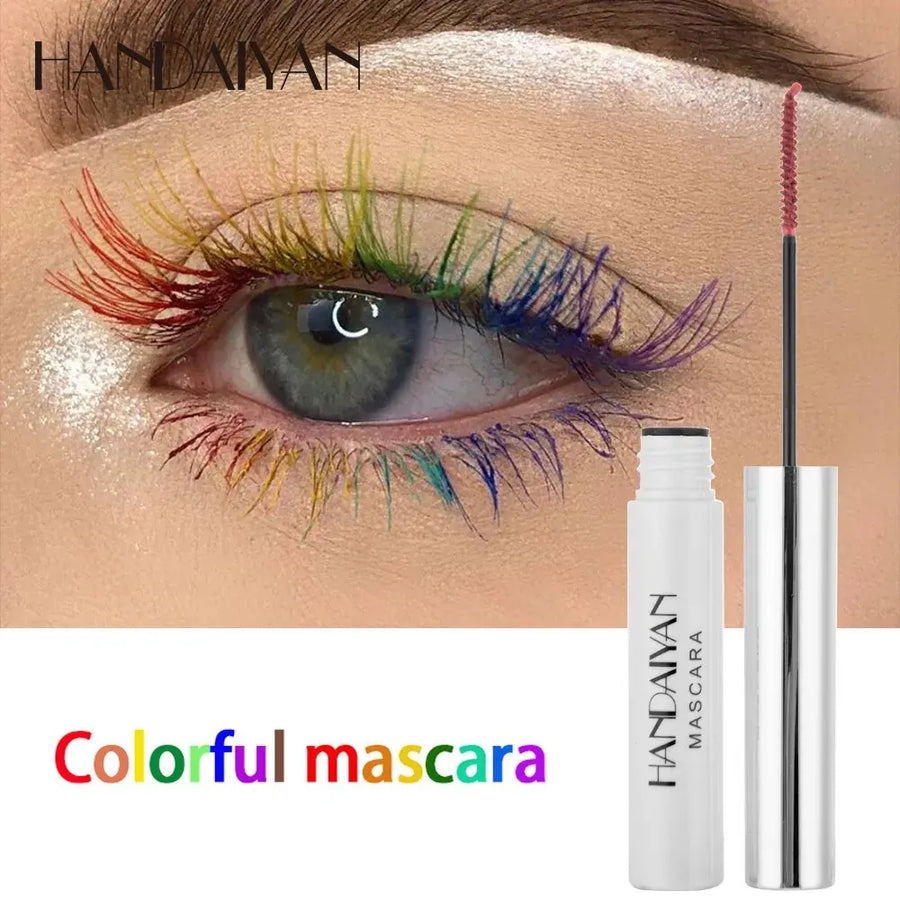 Color Mascara White Blue Red Tri-Color Cos Makeup Long Lasting Eyelashes