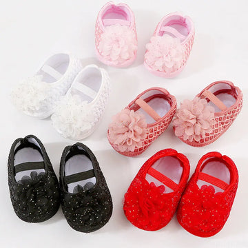 2023 Brand New Soft Sole Infant Baby Girl Summer Shoes - Anti-Slip Solid Floral Crib Prewalkers, Toddler First Walkers