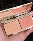 2-color Blush Pallete High-quality Glitter Matte Peach Face Mineral Pigment Nude Cheek Blusher Powder Makeup Contour Shadow